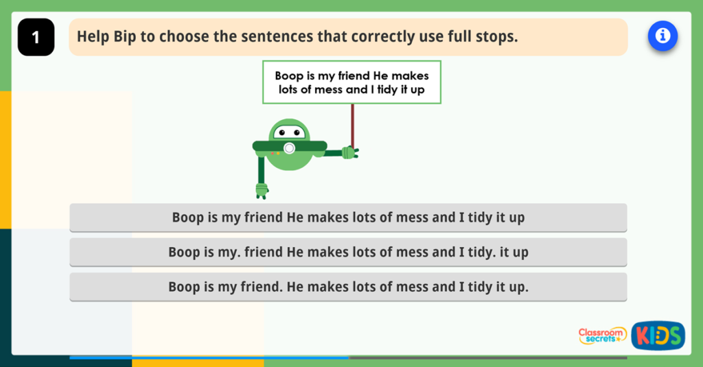 Year 2 Full Stops Activity