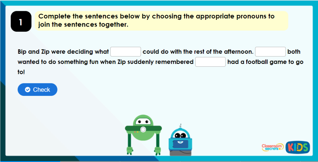 Year 4 Pronouns Game