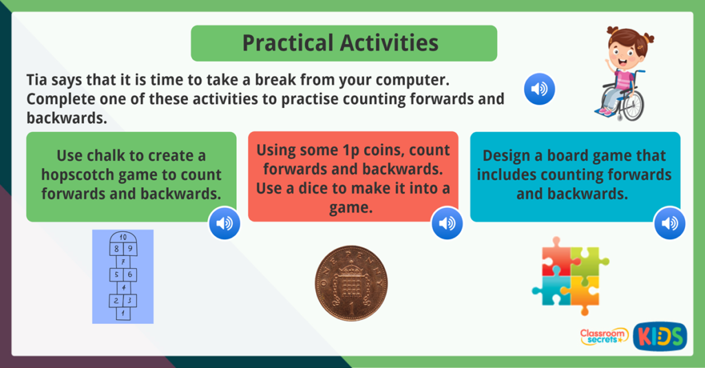 Year 1 Count Forwards and Backwards to 100 Activities