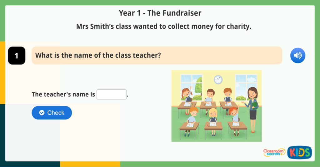 Year 1 Vocabulary Reading Comprehension