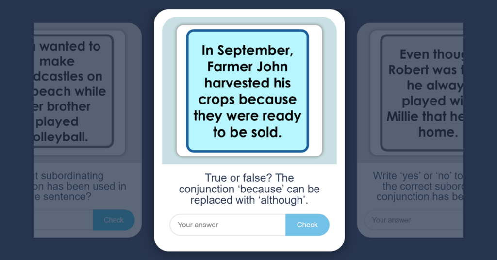 Year 3 Extending Sentences by Using Conjunctions Flash Cards