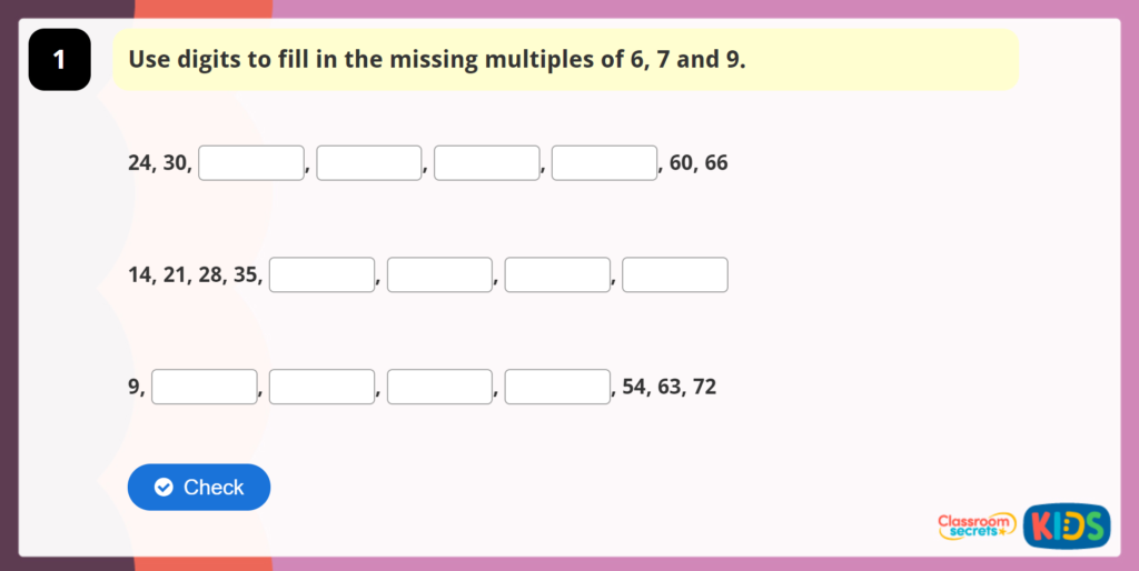 Year 4 Count in Multiples Game