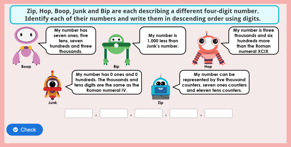 Year 4 Solve the Missing Numbers Game