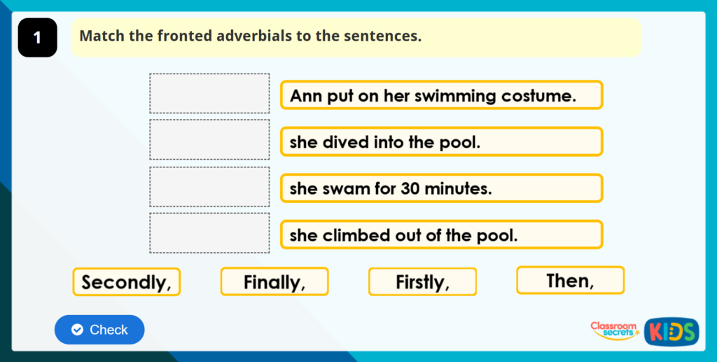 Year 4 Sequencing Paragraphs Game