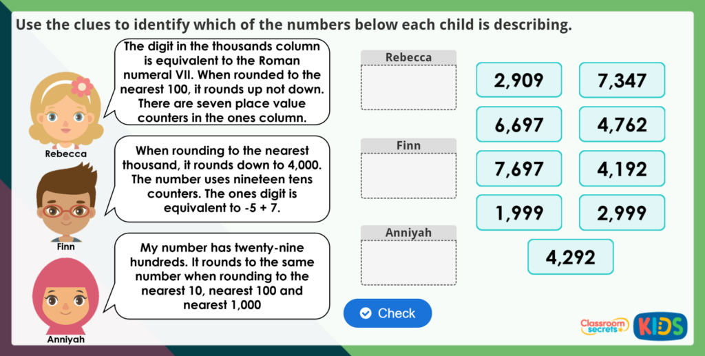 Year 4 Solve Number Problems Maths Challenge