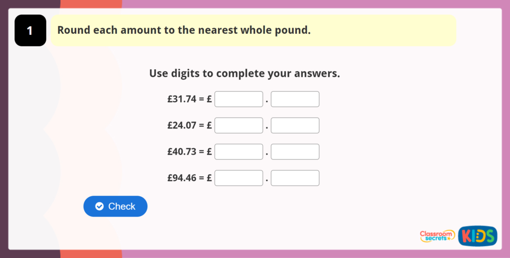 Year 4 Using Rounding to Estimate Money Game