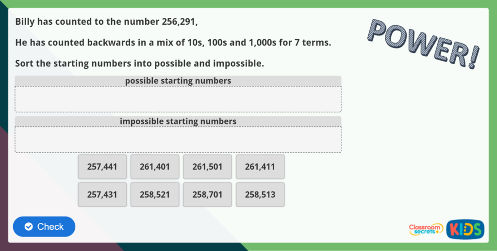 Year 5 Counting Forwards and Backwards in Powers of 10