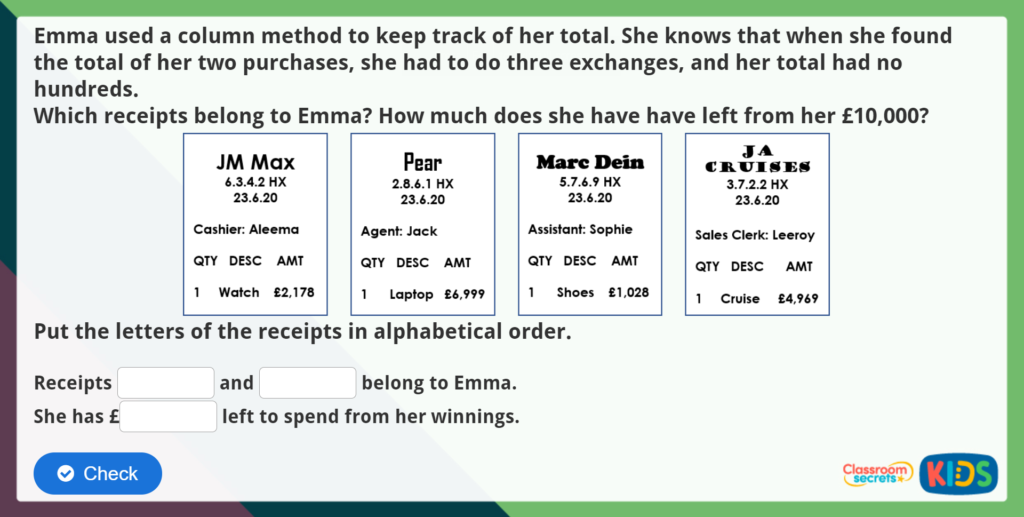 Year 5 Multi-step Problems Maths Challenge