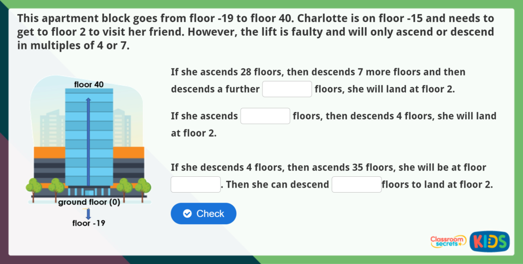 Year 5 Negative Numbers Maths Challenge