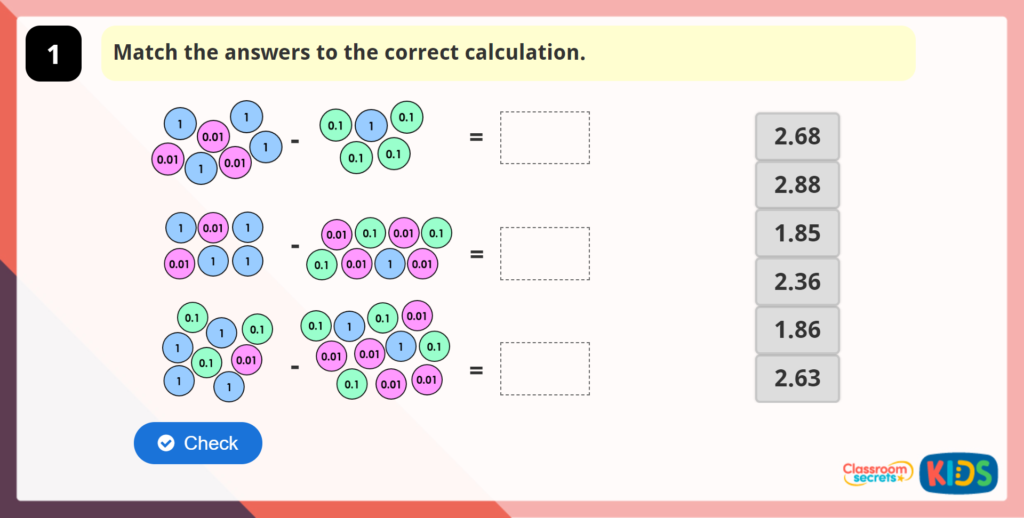 Subtracting Different Decimal Places
