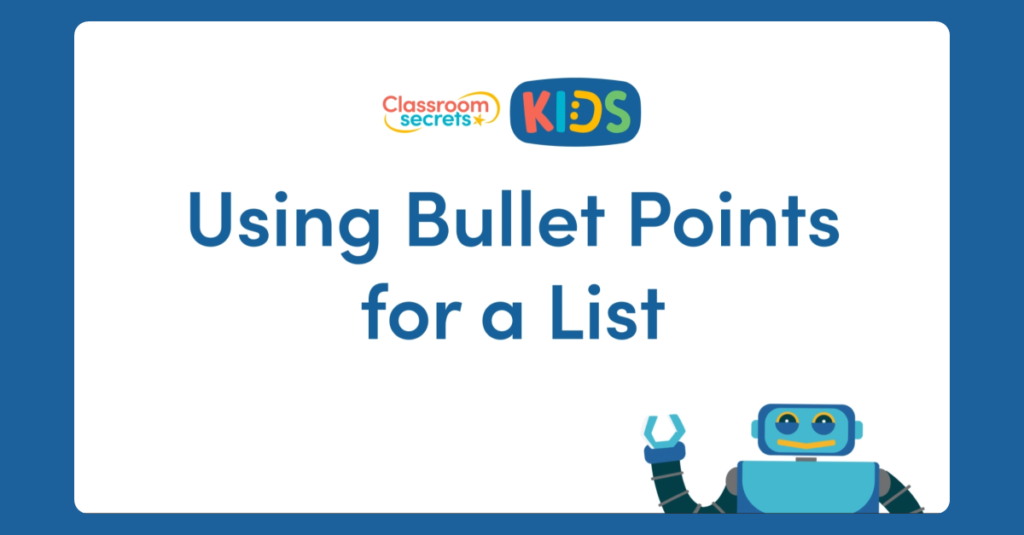 Using Bullet Points for a List Video