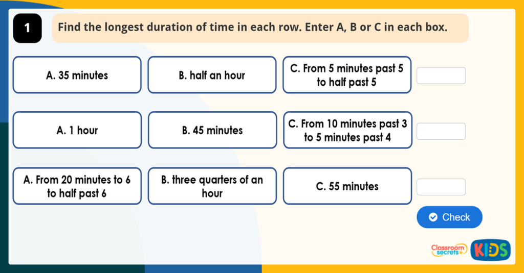 Compare Durations of Time Game
