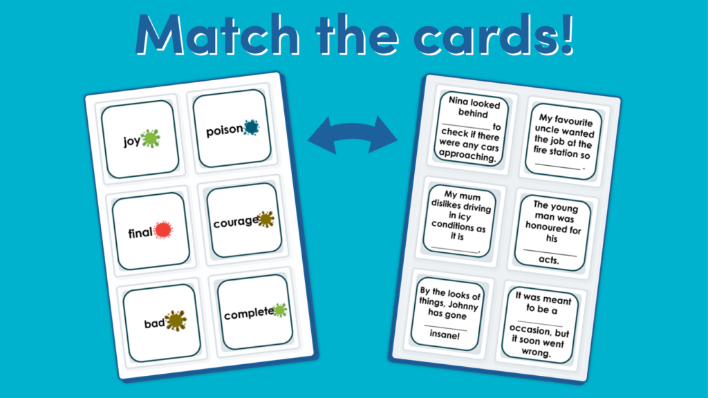 Year 4 Suffixes -ous and -ly Matching Game