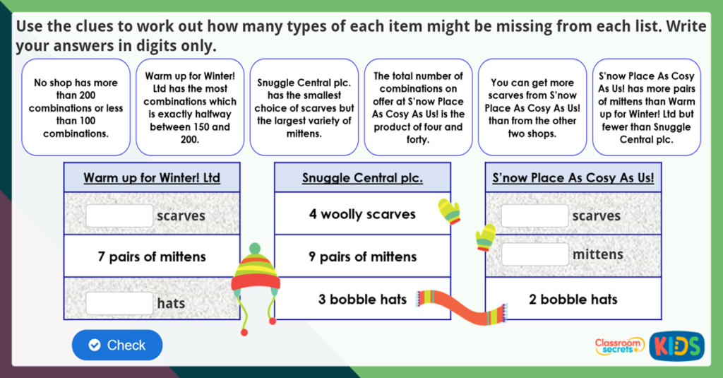 Year 4 Correspondence Problems Challenge