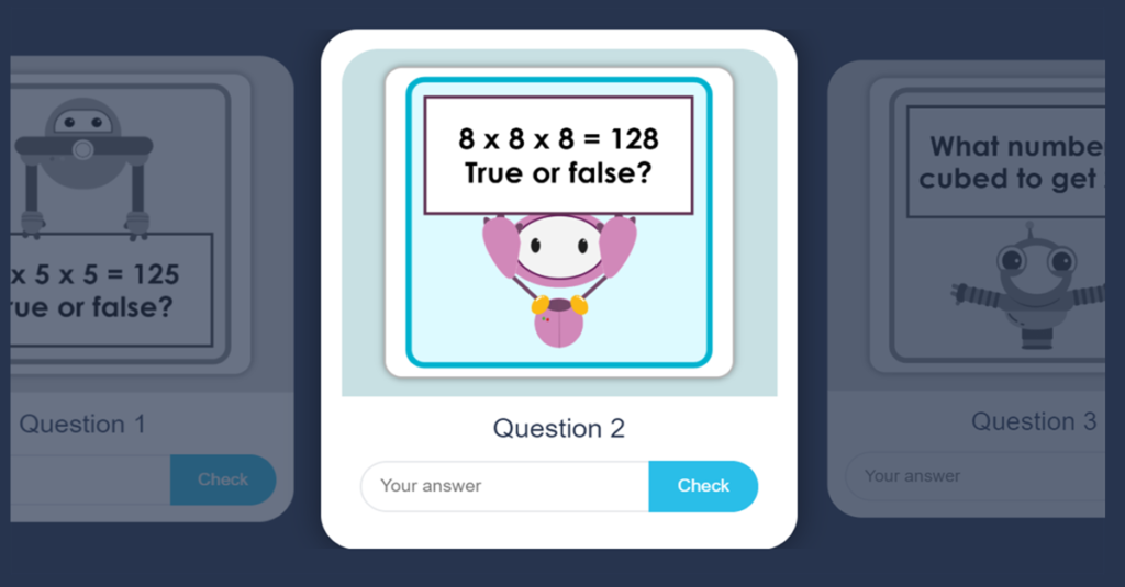 Year 5 Cube Numbers Flash Cards Game