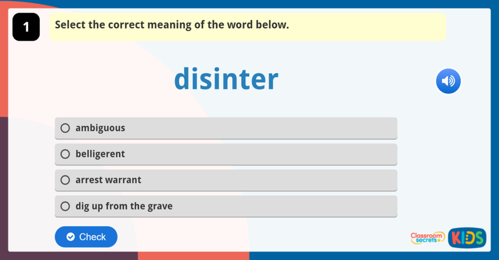 Year 6 Vocabulary Challenge