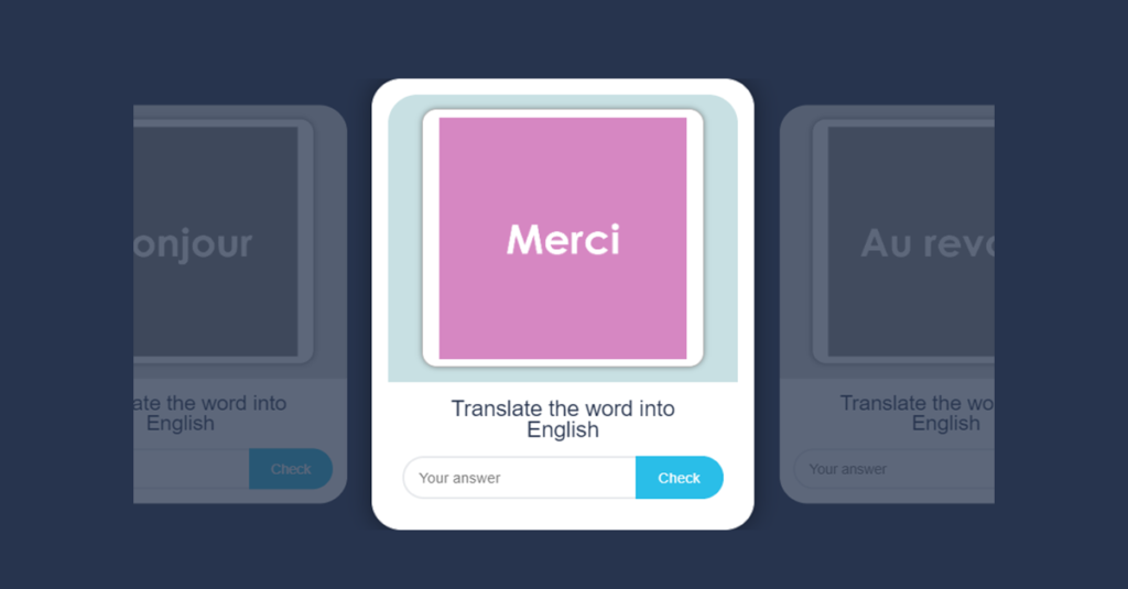 French Greetings Flash Cards to test translating skills