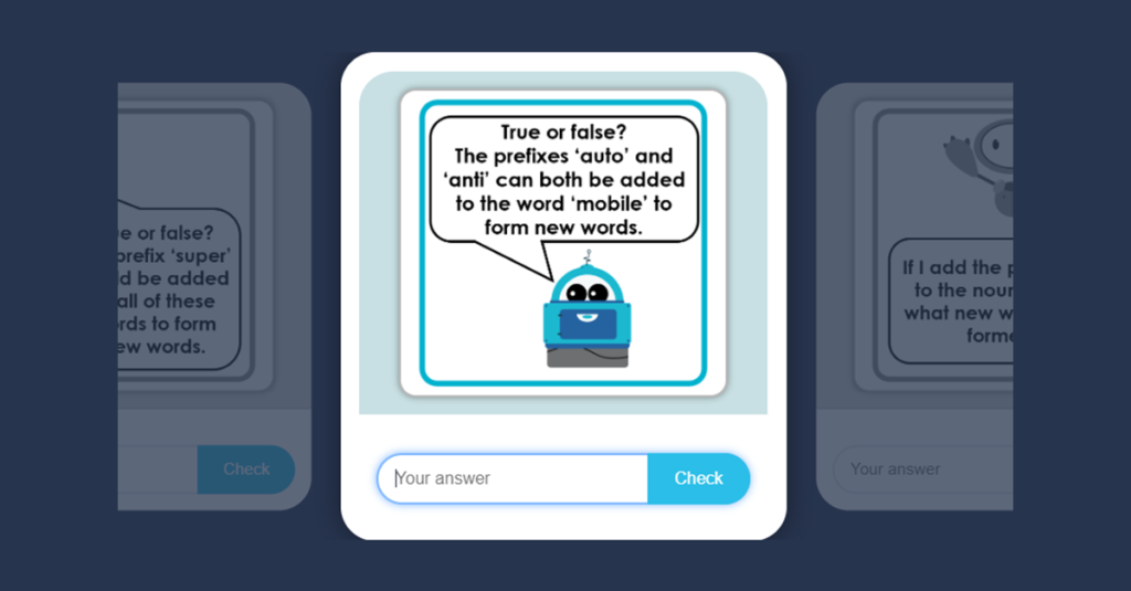 Adding prefixes flash card activity