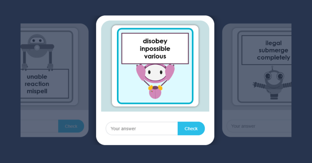 Prefixes and Suffixes flash card activity