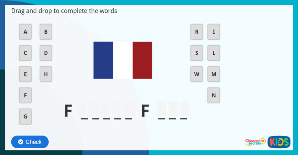 KS2 French Interactive Worksheet