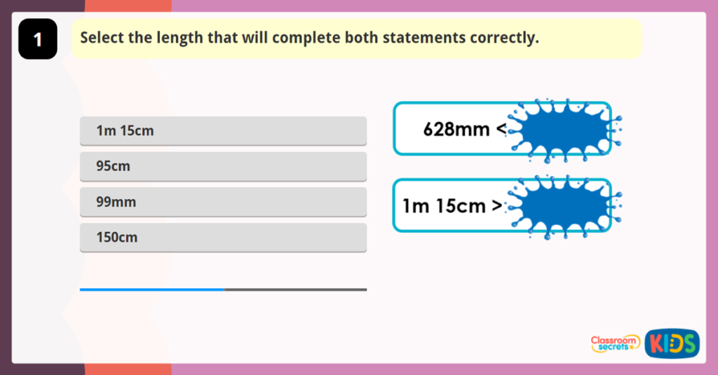 Year 3 Comparing Lengths using m/cm/mm