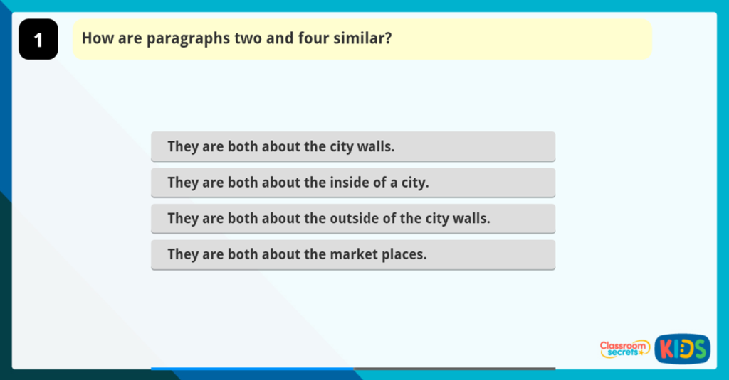Make Comparisons within a text Reading game
