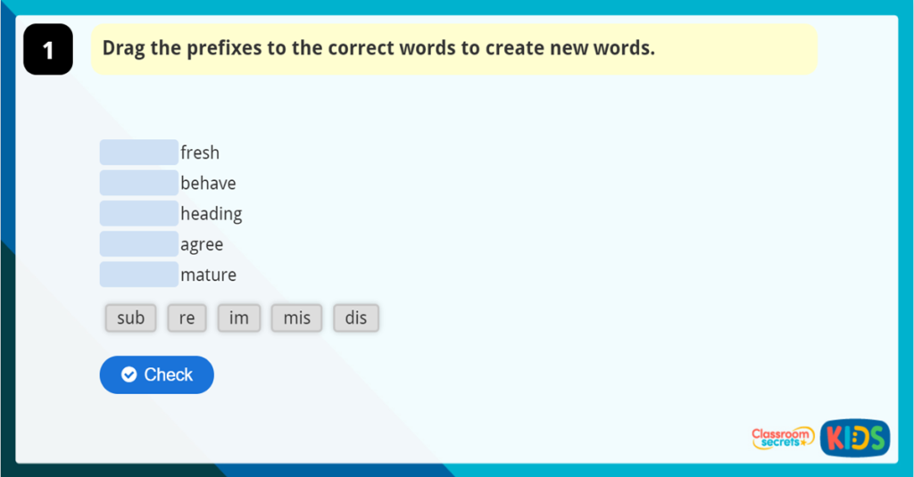 Adding Prefixes and Suffixes Game