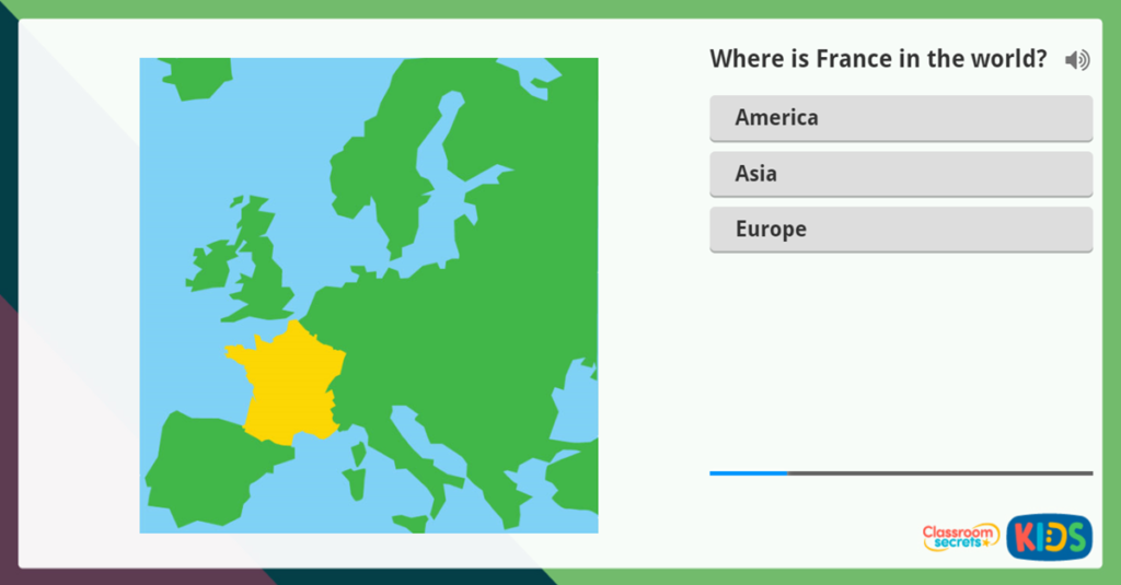 KS2 Interactive French Map and Questions