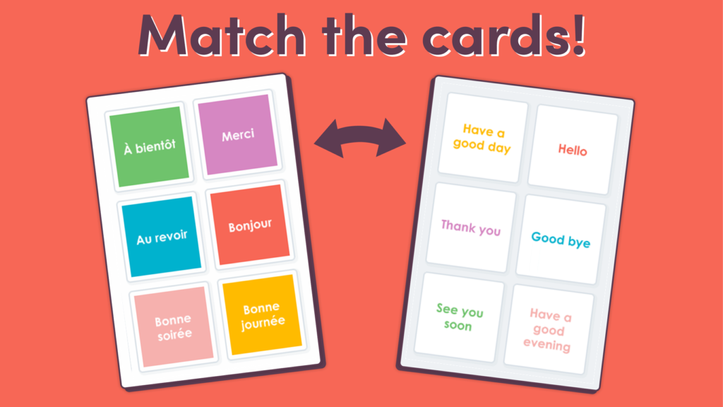 Matching Game for French Greetings
