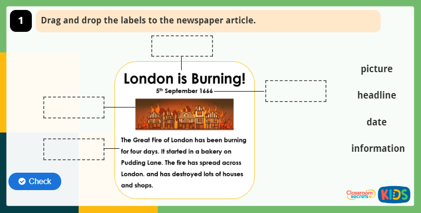 Identify Key Parts of a Text Activity