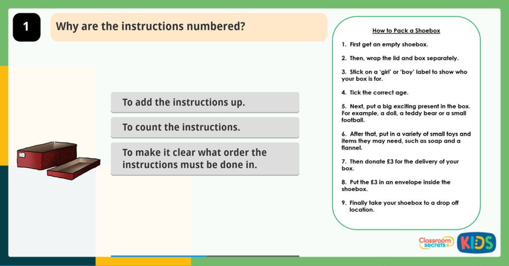 Year 2 Sequencing Events Reading Comprehension