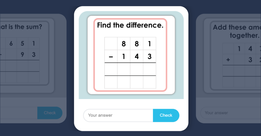 Year 3 Add and Subtract Numbers with up to 3 Digits Flash Cards
