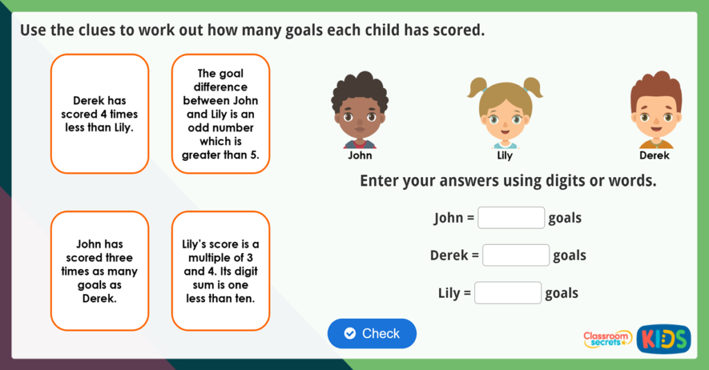Year 3 Scaling Maths Challenge
