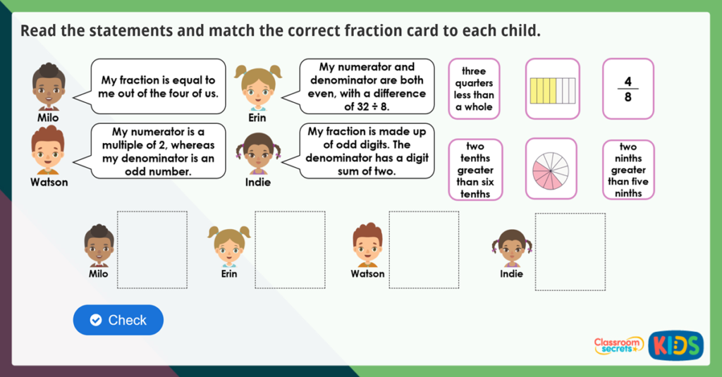 Year 3 Unit and Non-Unit Fractions Maths Challenge