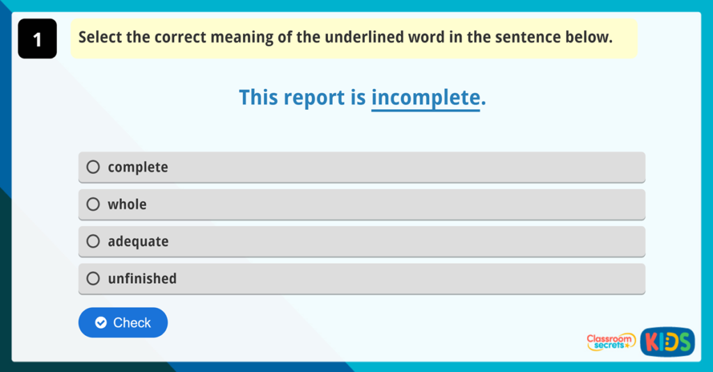 Year 3 Vocabulary Challenge 6