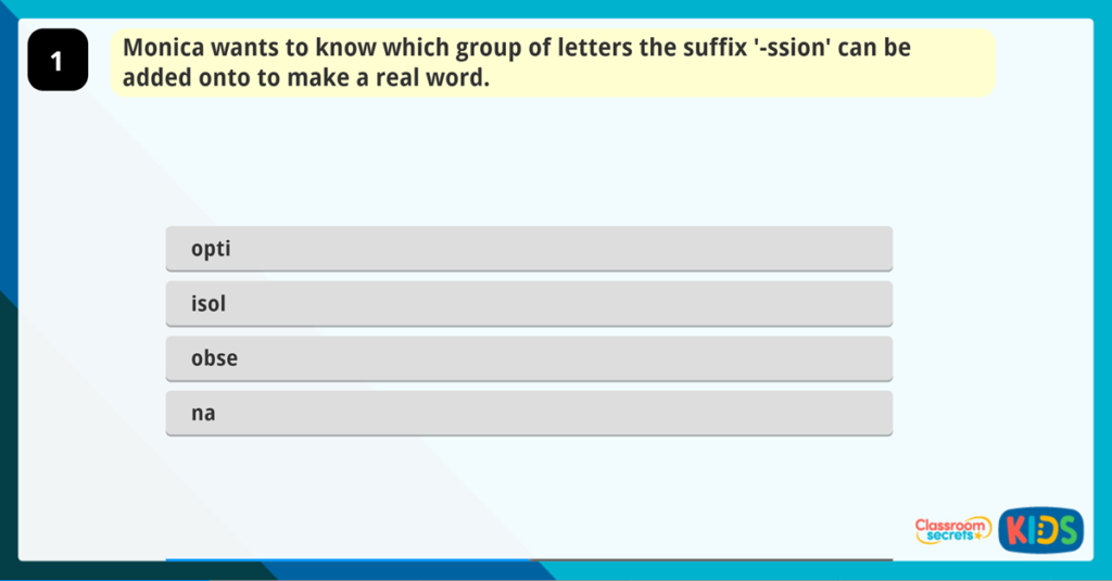Year 4 Using Suffixes Game