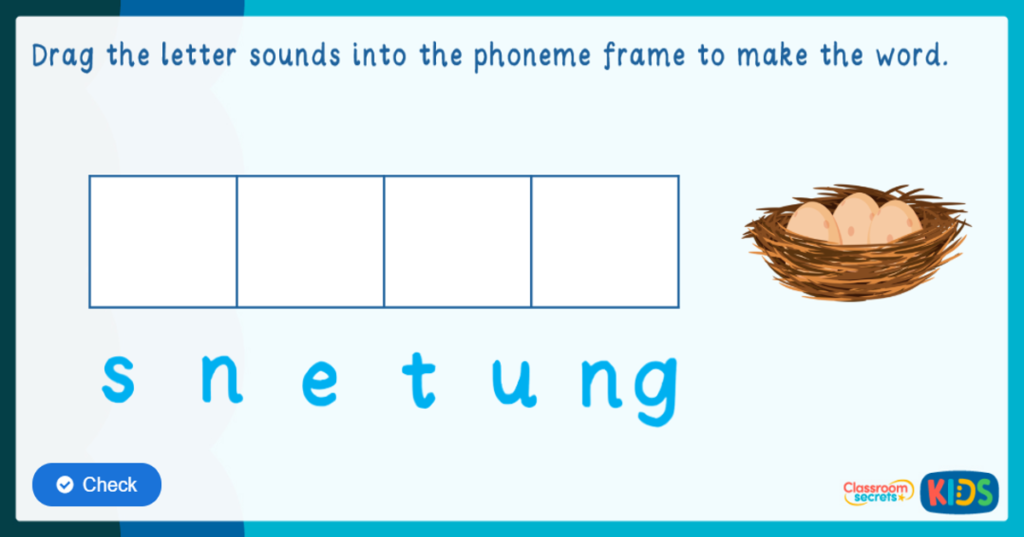 Phonics CVCC segmenting