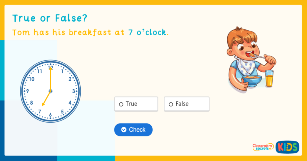 EYFS telling the time