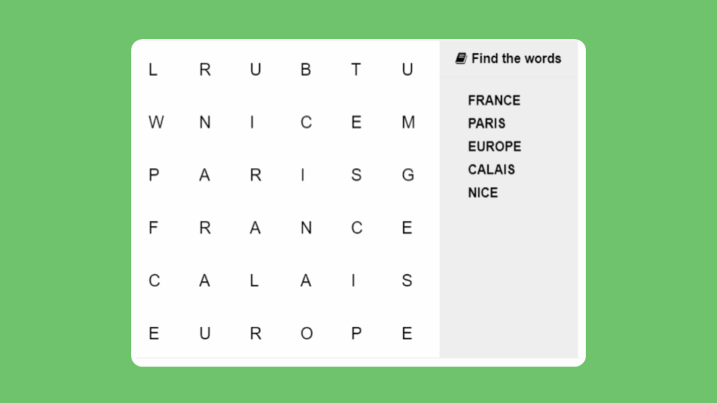 KS1 Word Search - Find the Places hidden in the grid