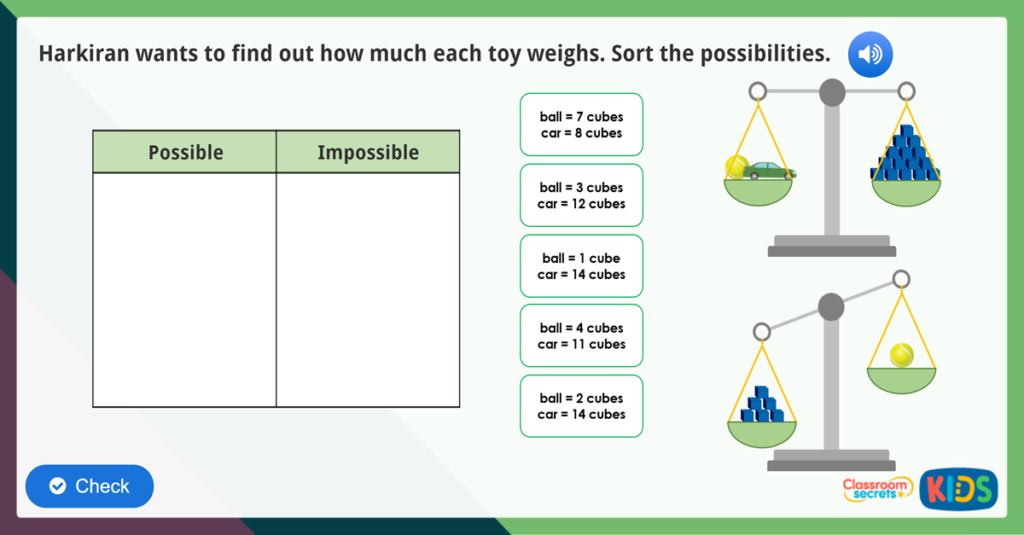 Year 1 Measure Mass Maths Activities