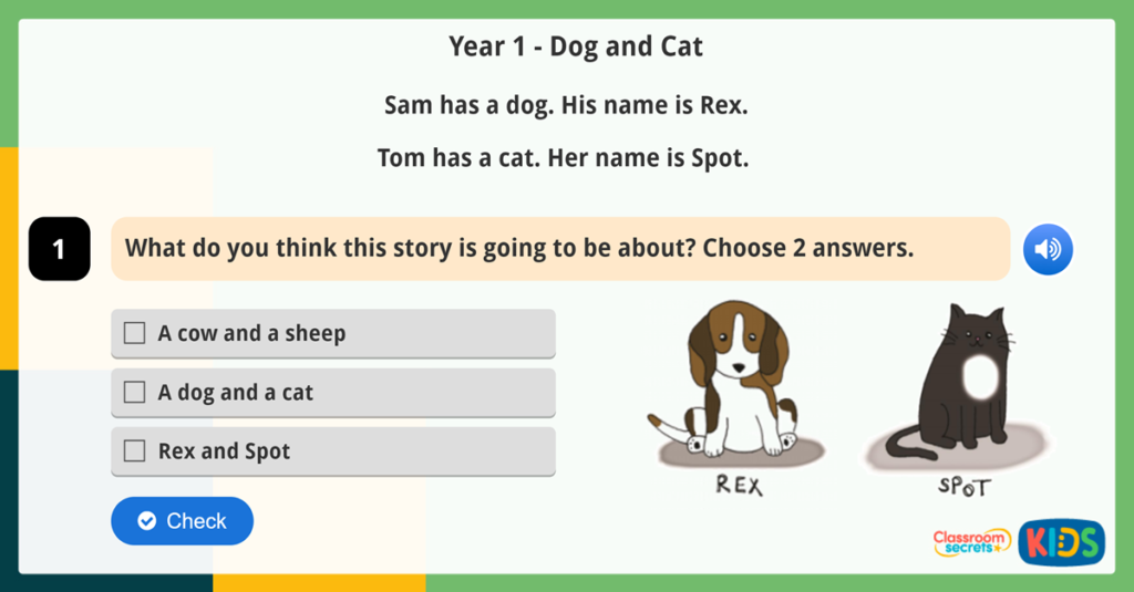 Year 1 Prediction Reading Comprehension