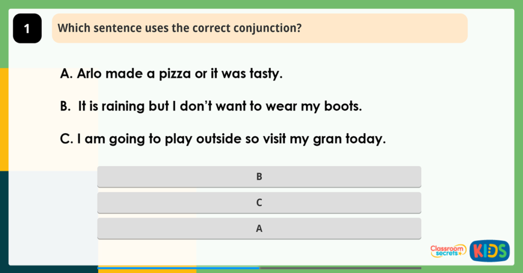 Year 2 Coordinating Conjunctions Activities
