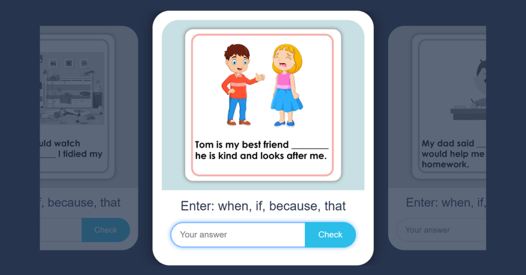 Year 2 Subordinating Conjunctions Flash Cards Game