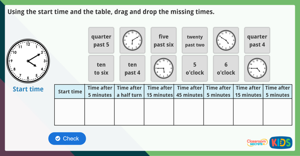 Year 2 Telling Time Activities