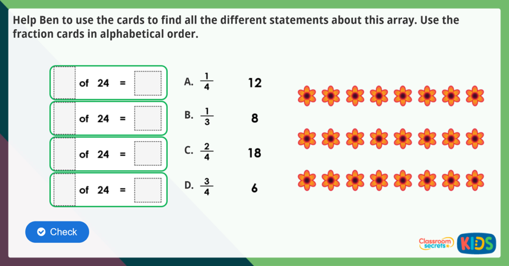 Year 2 Write Simple Fractions Activities