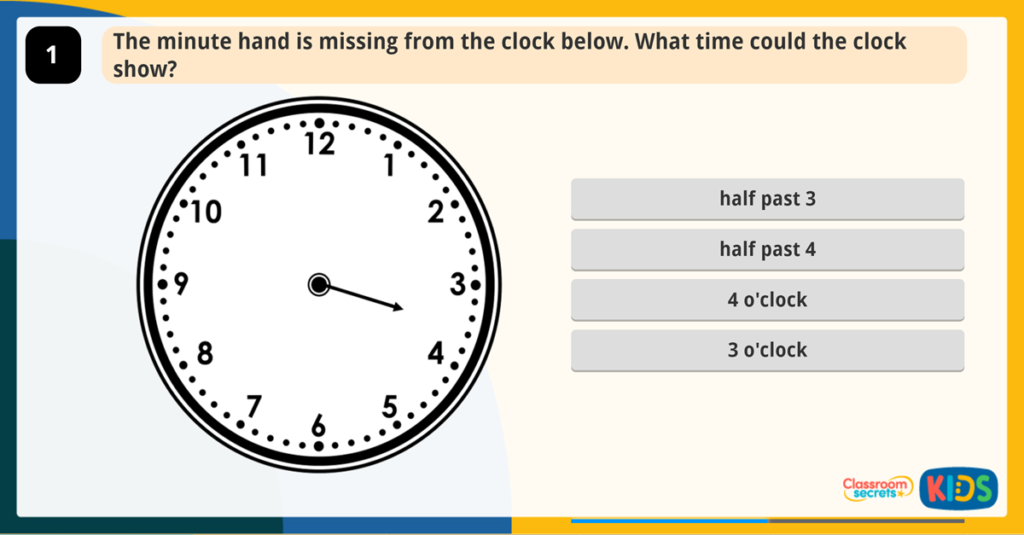 Year 2 o'clock and half past Activities