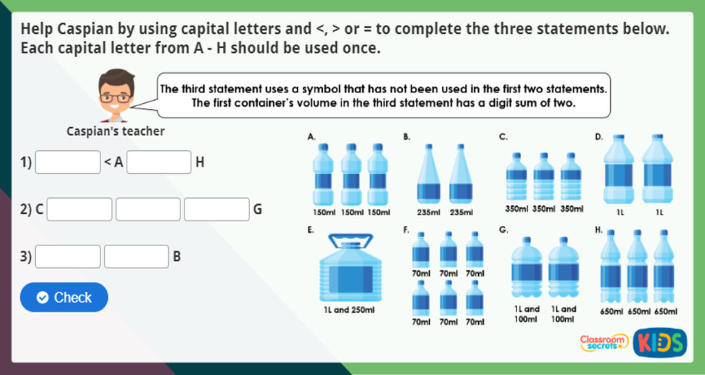Compare Capacity Maths Activity