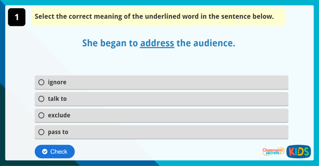 Year 3 Week 4 Vocabulary Challenge Activity