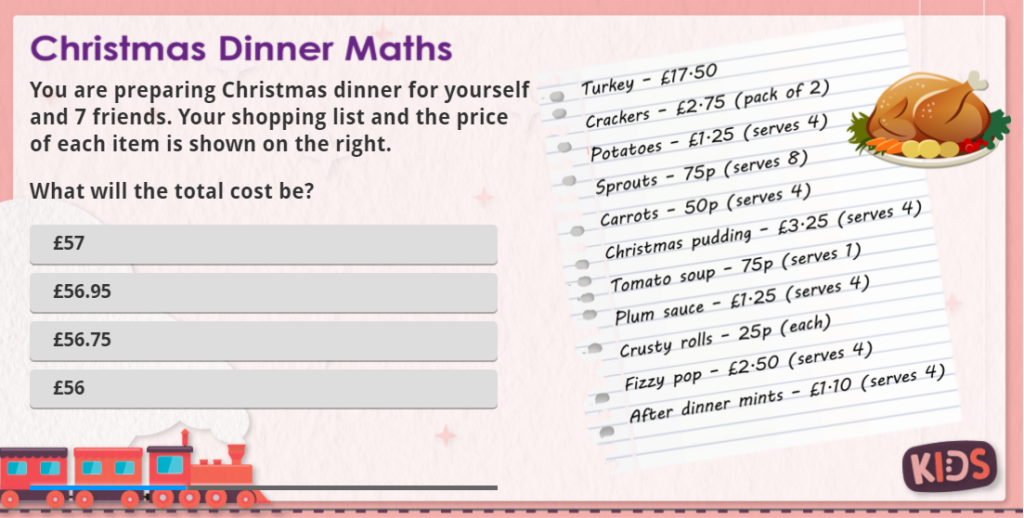 Year 4 Money Christmas Receipt