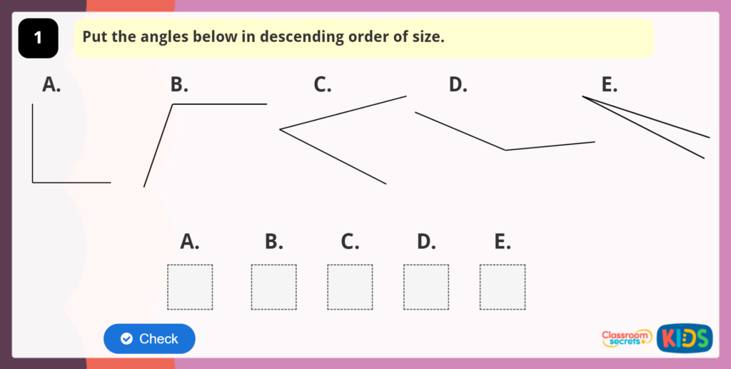 Year 4 Compare and Order Angles Game